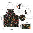 thumbnail image 7 of Colorful Mushroom Forest Black Pattern Apron-Garden Aprons for Women with Pockets-Cotton Linen Waterproof Kitchen Cooking Gardening Aprons Adjustable for Kitchen,Cooking,BBQ and Salon 33x27 Inch, 7 of 7