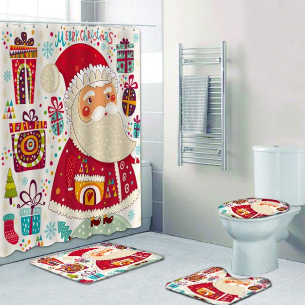 Christmas Bath Mats Set Jandel 3 Piece Bathroom Mats Set Non Slip Bathroom Rugs Contour Mat Toilet Cover For Christmas Decorations Elegant Soft Bathroom Rugs Set Walmart Com Walmart Com