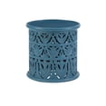 thumbnail image 3 of Powell Kersey Carved Wood Round Indoor End Table, 17" Tall, Blue, 3 of 5