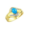 thumbnail image 3 of RYLOS Rings for Women 14K Yellow Gold Swirl Ring with 7X5MM Oval Gemstone &  Diamond Ring December Turquoise Jewelry Size 8, 3 of 7