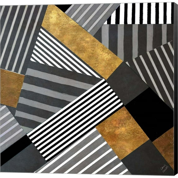 Great Art Now Geo Stripes in Gold & Black II by Lanie Loreth Canvas Wall Art