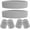 Gray, variant on 6 Pieces Sweatband Set Sports Headband Wristband Set, Moisture Wicking Athletic Sweatbands 4 Wrist Sweatband and 2 Headbands, Terry Cloth Sweat Absorbing Head Band for Workout