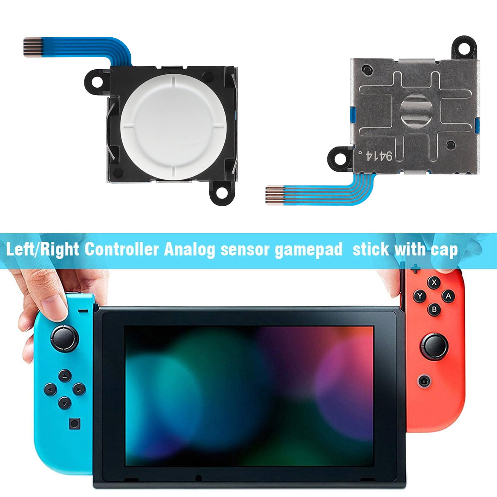 2 Pack 3D Analog Joystick Replacement Fit for Nintendo Switch/Lite Joy-Con,  TSV 27-in-1 Joystick Set for Nintendo Switch W/ Screwdrivers Repair Kit