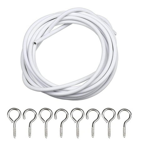 

Lomubue 1 Set Curtain Spring Cable Easy to Cut Anti-break Bending-Resistant High Tenacity Plastic-coated 2 Meters Curtain Spring Cord Household Supply