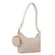 thumbnail image 1 of Bolso tejido de paja Bolso de mensajero de moda para mujer Bolso de compras informal (Blanco), 1 of 9
