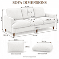 thumbnail image 2 of Doyolan 89.8" 3-Seater Sofa Couch for Living Room, Large Upholstered Sofa with 3 Wide Seats, Soft Cushions and Solid Wood Legs - White, 2 of 5