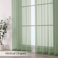 thumbnail image 3 of Chyhomenyc Sage Green Sheer Curtains 84 Inches Long 2 Panels Set, Light Filtering Solid Window Curtain Panels for Living Room, Rod Pocket Soft Voile Curtain Drapes for Bedroom，Each 42"Wx84"L, 3 of 8
