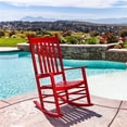 thumbnail image 4 of Pemberly Row Traditional Hardwood Indoor/Outdoor Patio Porch Rocker in Red, 4 of 10