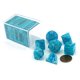 thumbnail image 1 of Polyhedral 7-Die Cirrus Dice Set - Aqua with Silver Chessex SG_B000XQR4W8_US, 1 of 2
