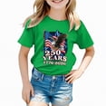 thumbnail image 4 of kpoplk Girls USA Shirts Kids 4th of July Shirts American Flag Tshirt Patriotic Top Independence Day Outfit(Green,7-8 Y), 4 of 5