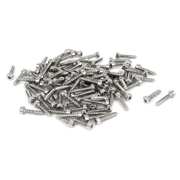 Uxcell Nickel Plated Hexagon Socket Cap Head Self Tapping Screws M2x10mm 100 Pack