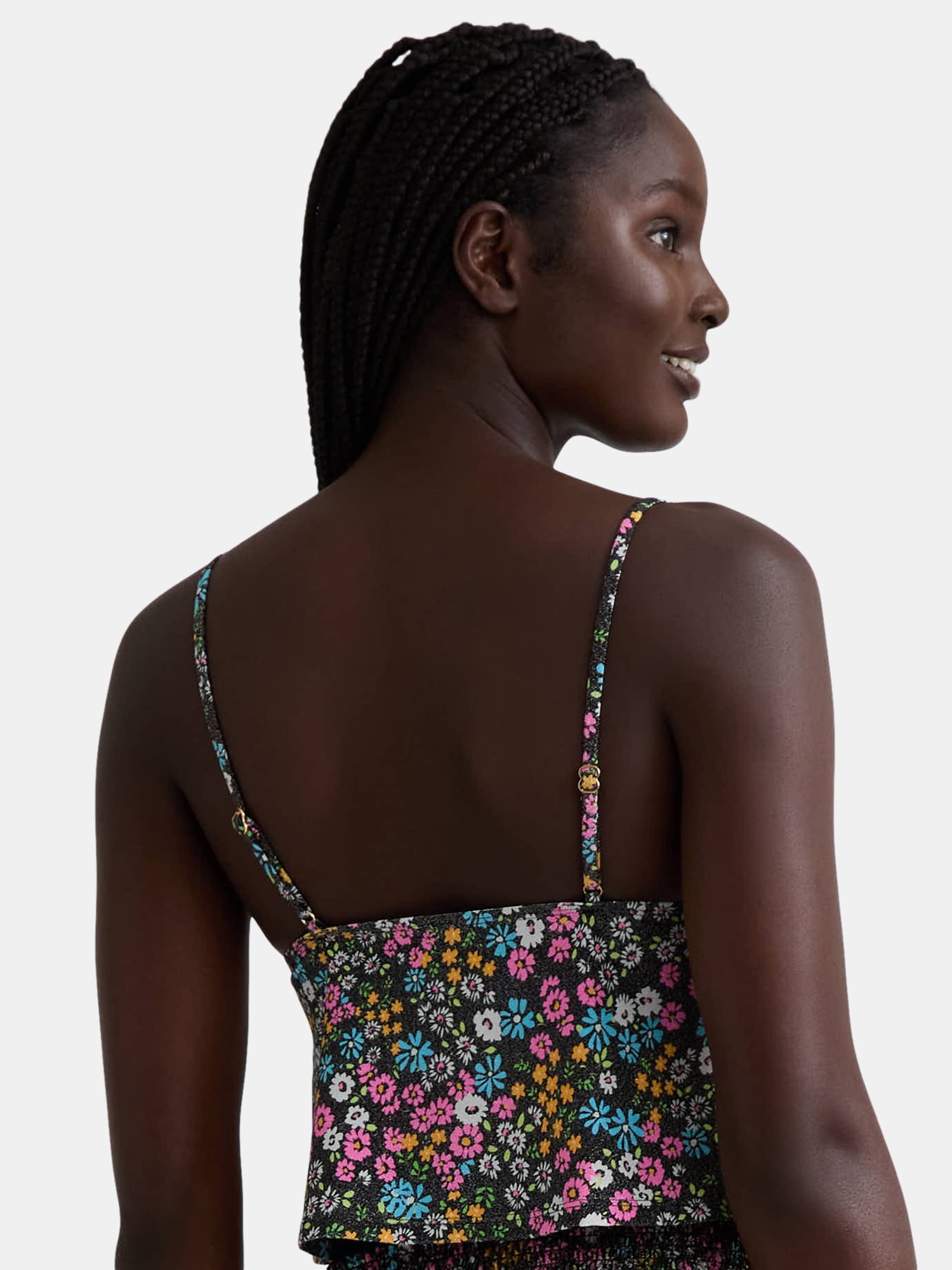 Celebrity Pink Women’s Print Smocked Flyaway Tankini Top, Sizes XS-XXL