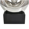 thumbnail image 5 of 14" x 25" Silver Ceramic Looped Abstract Sculpture with Black Block Base, by DecMode, 5 of 10