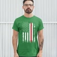 thumbnail image 3 of Tee Hunt Thin Line T-Shirt American Flag Firefighter Fire Department Men's Tee, Green, 5X-Large, 3 of 5