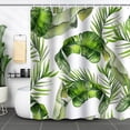thumbnail image 2 of Tropical Leaves Shower Curtain Green Palm Banana Leaf Plant Botanical Shower Curtains for Bathroom Waterproof Polyester Fabric Bathroom Curtain with 12 Hooks, 2 of 5