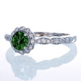 thumbnail image 2 of 1.5 Carat Round Cut Emerald and Diamond Flower Vintage Designer Engagement Ring on 10k White Gold, 2 of 2