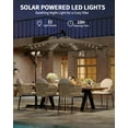 thumbnail image 3 of Parasol Déporté de Patio à DEL Solaire 10 Pi – 24 Lumières, 8 Baleines, Base Croisée Robuste, Protection UV Imperméable, Inclinaison Réglable et Manivelle, Pare-Soleil Extérieur pour Piscine, Terrasse, Jardin – Beige, 3 of 7