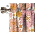 thumbnail image 6 of Retro Flower Valances Curtains Vintage 70''s and 60''s Style Pink Orange Floral Windows Short Curtain Valance for Kitchen Living Room Bathroom Bedroom Decor with Rod Pocket, One Panel 54X18 Inches, 6 of 6