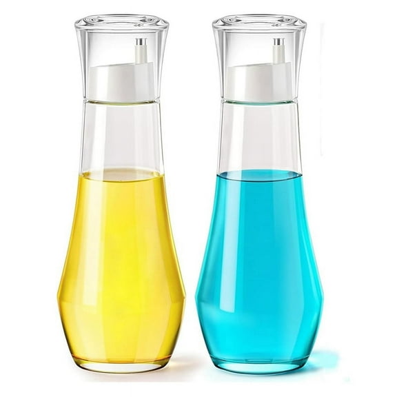 Mouth Wash Dispensers,8.8ozglass Mouthwash Dispenser,Small Clear Mouthwash Container for Kitchen and Bathroom 2pcs