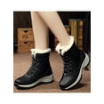 thumbnail image 3 of Fangasis Women Winter Boot Lightweight Snow Boots Lace Up Warm Booties Driving Slip Resistant Comfort Shoes Black 6.5, 3 of 9