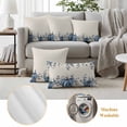 thumbnail image 6 of Blue White Outdoor Waterproof Pillow Covers, Fall Thanksgiving Harvest Pumpkin Eucalyptus Decorative Square Throw Pillowcase Sofa Cushion Sham for Patio/Couch/Chair, 26"x26" 2 Pack, 6 of 8