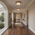 thumbnail image 5 of Hadley 2 - Light Oil Rubbed Bronze Dark Brown Farmhouse / Modern Farmhouse Incandescent Steel Flush Mount Light, 5 of 5
