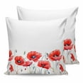 thumbnail image 7 of Outdoor Pillow Covers Throws Pastoral Red Poppy Flower,Waterproof Pillow Cases Pack of 2 Watercolor Blooming Floral on White,Durable Cushion Cover Pillowcase for Patio Balcony Couch Garden, 7 of 7
