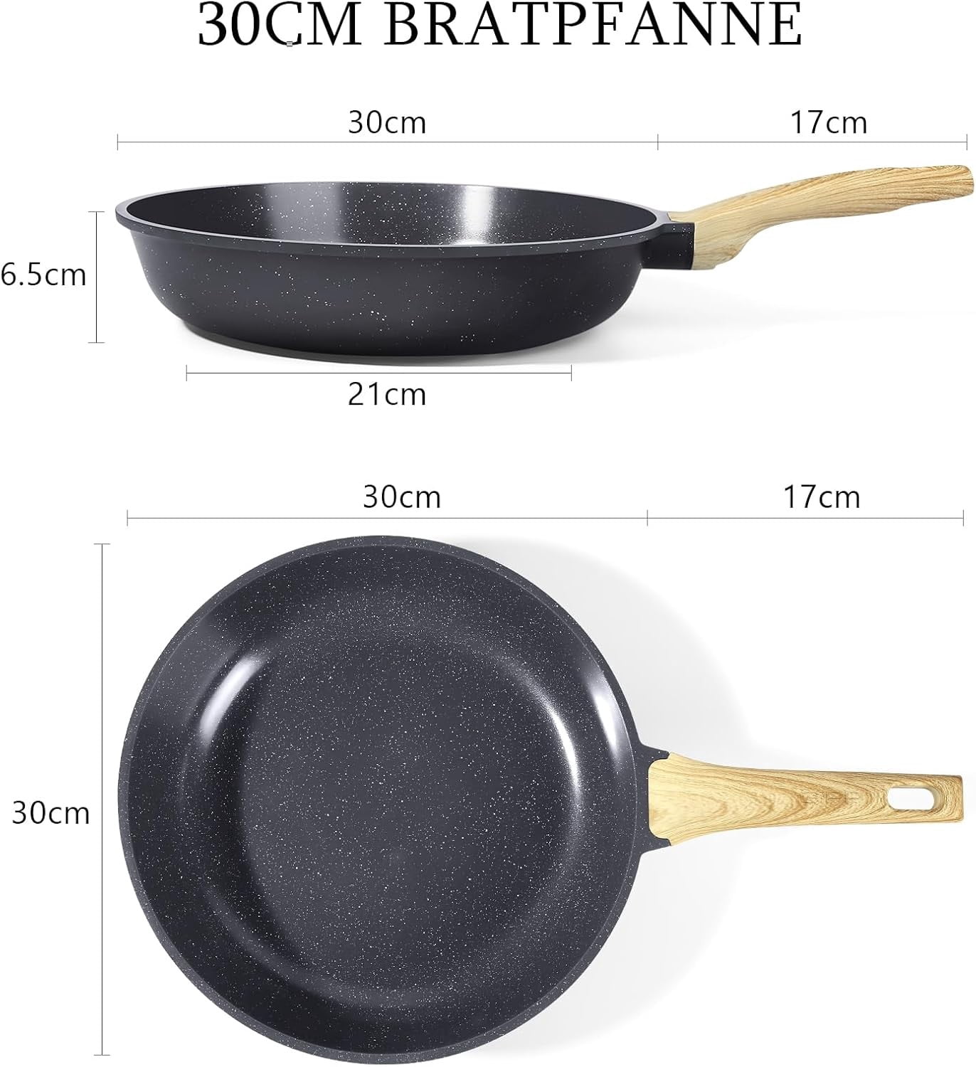 XKHZJL Ceramic Nonstick Frying Pan - Healthy Non-Toxic Non Stick Skillet Omelette Pans, Induction Compatible Chef Pan, PFAS & PFOA-Free, Dishwasher Safe, Stay Cool Handles