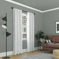 thumbnail image 2 of Sun Zero Crestwood 100% Blackout Woven Plaid Thermal Back Tab Curtain Panel, 40"x63", White, 2 of 9