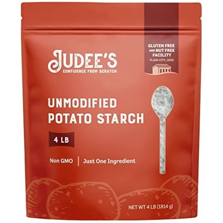 Judee s Gluten-Free Unmodified Potato Starch - Sauce & Soup Thickener & Corn-Free Food Starch - Crispy Fry Coating - Gluten-Free Baking - 64 Oz