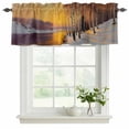 thumbnail image 2 of 2 Pack Valances for Windows, Winter Sunset Window Valances for Living Room/Bedroom/Bathroom, Nature Snow Forest Landscapes Light Filtering Kitchen Curtain Valance Window Treatment 42"W x12" L, 2 of 9