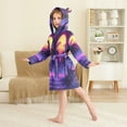thumbnail image 4 of FORMRS Niños Bathrobe Unisex Hooded Robe Soft Plush Pajamas Sleepwear, Size 2-3T, Pink Digital Art, 4 of 7