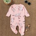 thumbnail image 2 of CAUYDY Preemie Girls Clothing Fall Winter Newborn Loungewear for Boys Baby Long Sleeve Bodysuit Unisex Infant Romper 0 3 6 9 12 18 24 Months Sizes 6-9 Months,Pink, 2 of 4