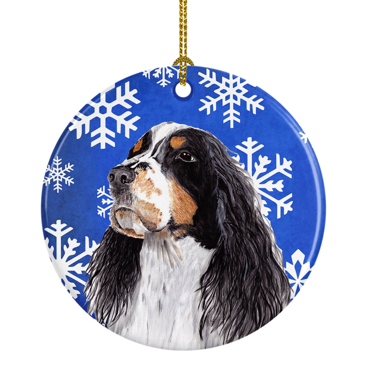 Caroline's Treasures Ornamento Di Natale In Ceramica Rat Terrier Con Fiocchi Di Neve - Personalizzabile - Multicolore