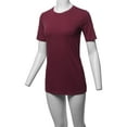 thumbnail image 5 of A2Y Women's Basic Solid Premium Cotton Short Sleeve Crew Neck T Shirt Tee Tops Dark Burgundy L, 5 of 6