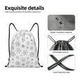 thumbnail image 4 of Xecao Snowflake Minimalist Pattern Sports Drawstring Backpack - String Swim Gym Bag with Wet Proof Pocket for Women&Men-Medium, 4 of 6