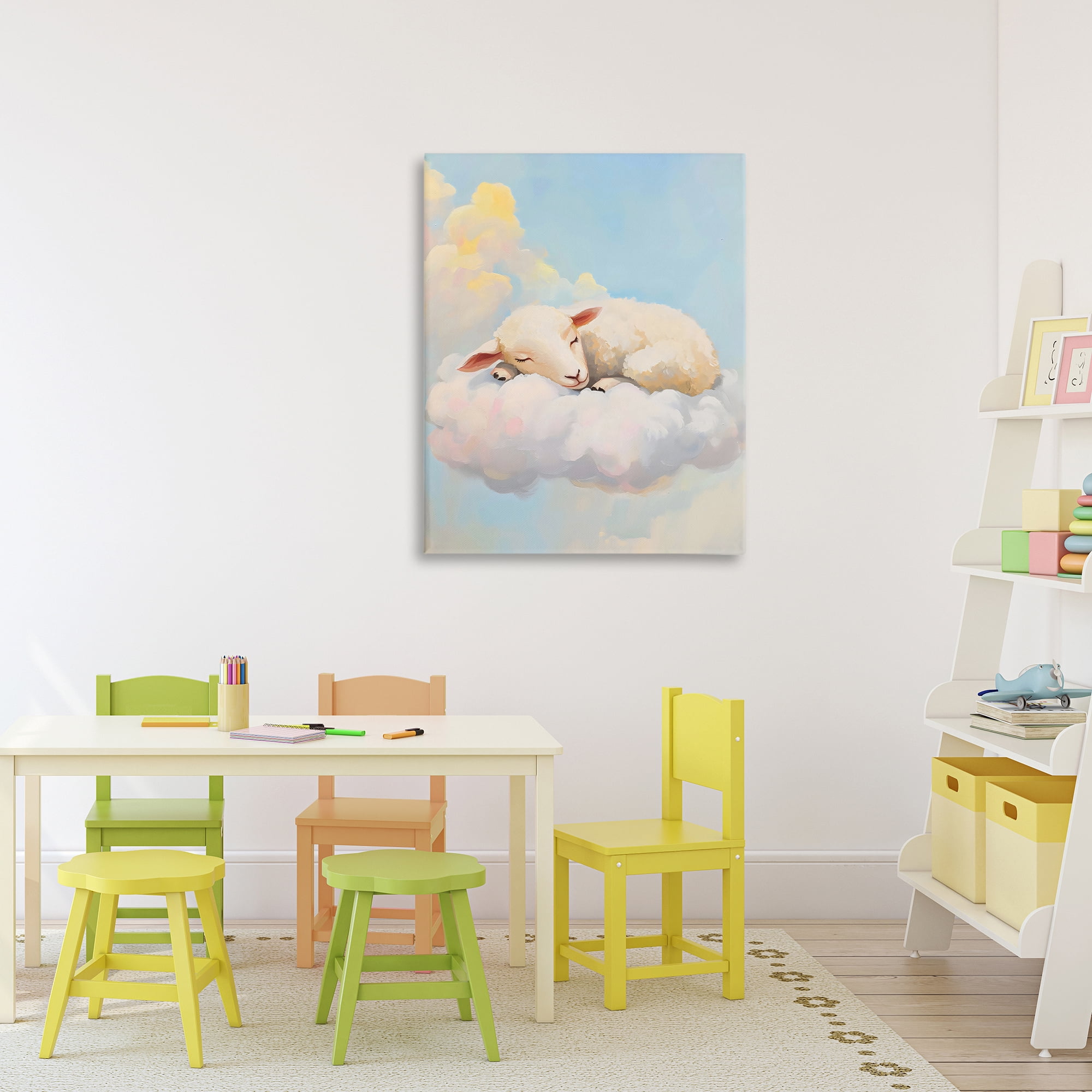 Stupell Industries Sleeping Sheep on a Cloud Canvas Wall Art, design by The Prints Vibe