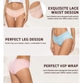 thumbnail image 3 of SMZ Cotton Panties for Women Bikini Underwear Hipster Underpants Lace Briefs Pack 5 PCS, 3 of 8