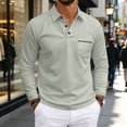 thumbnail image 5 of WULMLEO Men's Long Sleeve Polo Shirts 2026 Fashion Casual Polo T Shirt Slim Fit Shirt Collared Office Work Golf Polo Shirt Gray S, 5 of 8