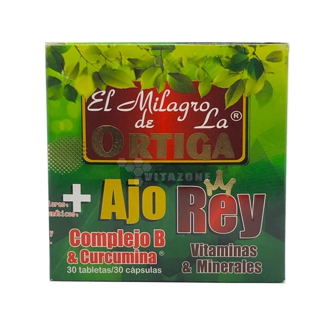 Ortiga con Ajo Rey Curcumina Complejo B 60 tabletas Original RN BNORTIGAAJOREY