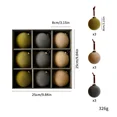 thumbnail image 3 of 9 piezas de bolas navideñas de lujo de 8 cm con luz, adornos flocados para árbol de Navidad, decoración para fiestas, colgante de esferas navideñas de Año Nuevo, 3 of 5