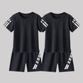 thumbnail image 5 of OVAFBAU Boys Summer Clothing Sets 2PC Boys Crewneck Short Sleeve Quickly Dry Athletic Top Pants Versatile Set, 5 of 5