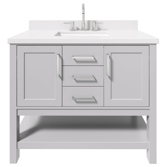 Ariel R043swqrvo Bayhill 42" Free Standing Single Basin Vanity Set - Grey