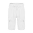 thumbnail image 6 of Men's Casual Linen Shorts Summer Beach Comfortable Lightweight Stretch Loose Fit Plain Striped Sports Trousers with Large Pockets Pants for Men 2025 Summer Casual Loose Fit, 6 of 7
