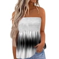 thumbnail image 2 of Tube Tops Women Elastic Trim Strapless Shirts Summer Casual Bandeau Tanks Going Out Tunics Gray M, 2 of 4
