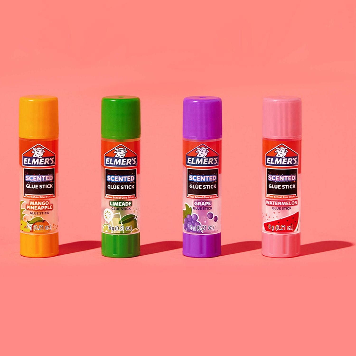 Elmer’s Scented Clear Glue Sticks, Safe and Nontoxic, Assorted Scents, 6g each, 4 Count, Elmer's