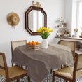 thumbnail image 3 of Brown Beige Ombre Table Cloth Waterproof Tablecloths, Farmhouse Vintage Wooden Striped Tablecloth Dining Table Cover for Kitchen Party Tabletop Outdoor, Square Tablecloth 60x60 Inch, 3 of 9