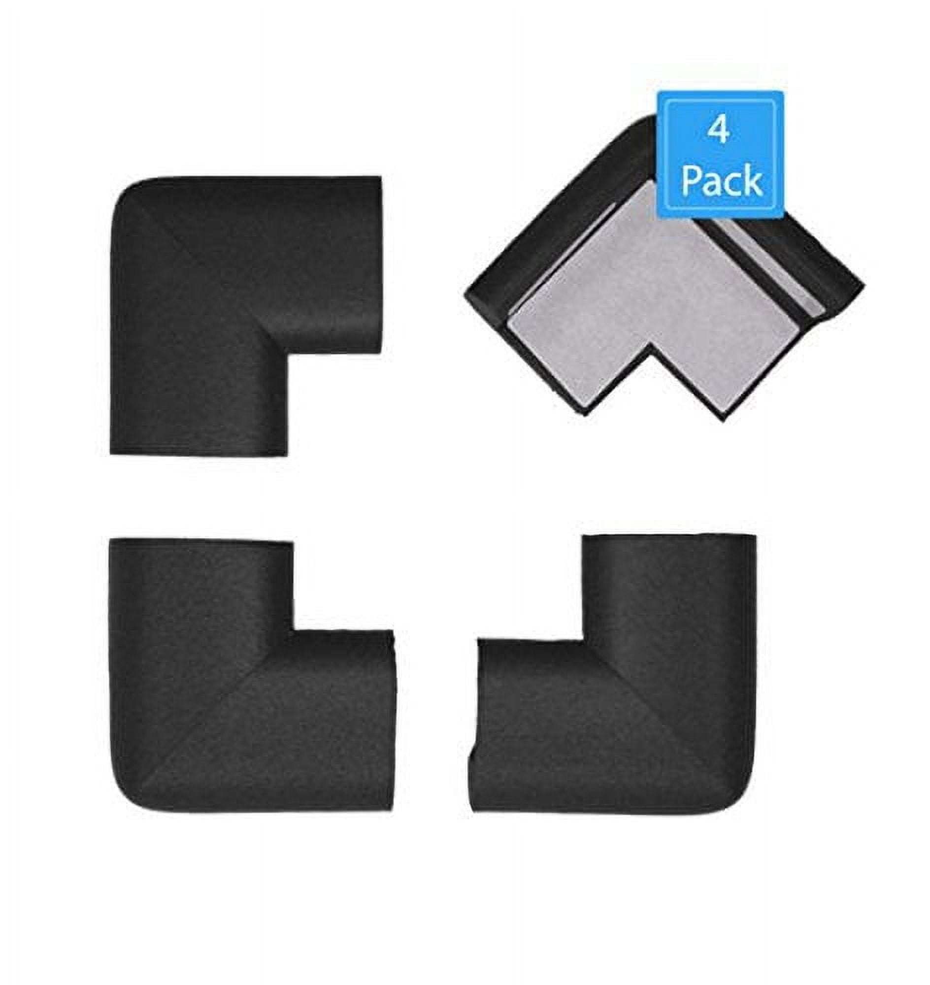 (4 pack) KidKusion Foam Rubber Corner Guards, Sharp Corners, Table, Desk, 4.0 CT, Black, Toddler