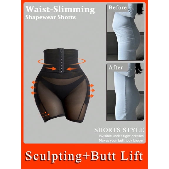 Butt Lifting Panties High Waisted Tummy Control Shapewear for Women Adjustable Padded Boyshorts Underwear