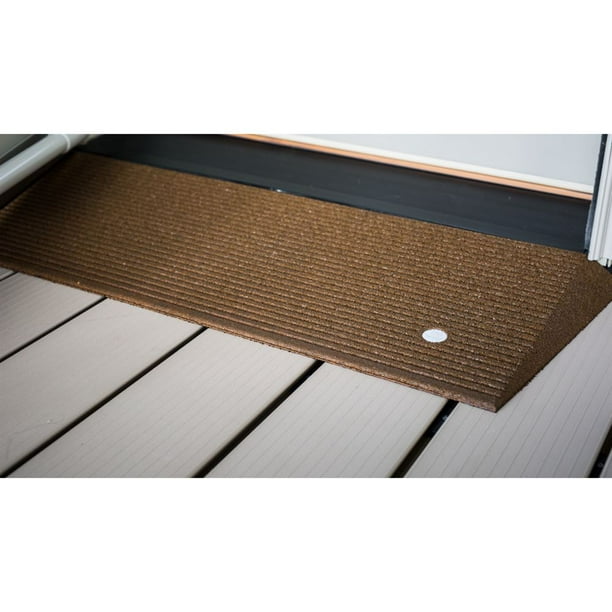 EZAccess Transitions Rubber Angled Threshold Ramp Brown 40" X 1.5